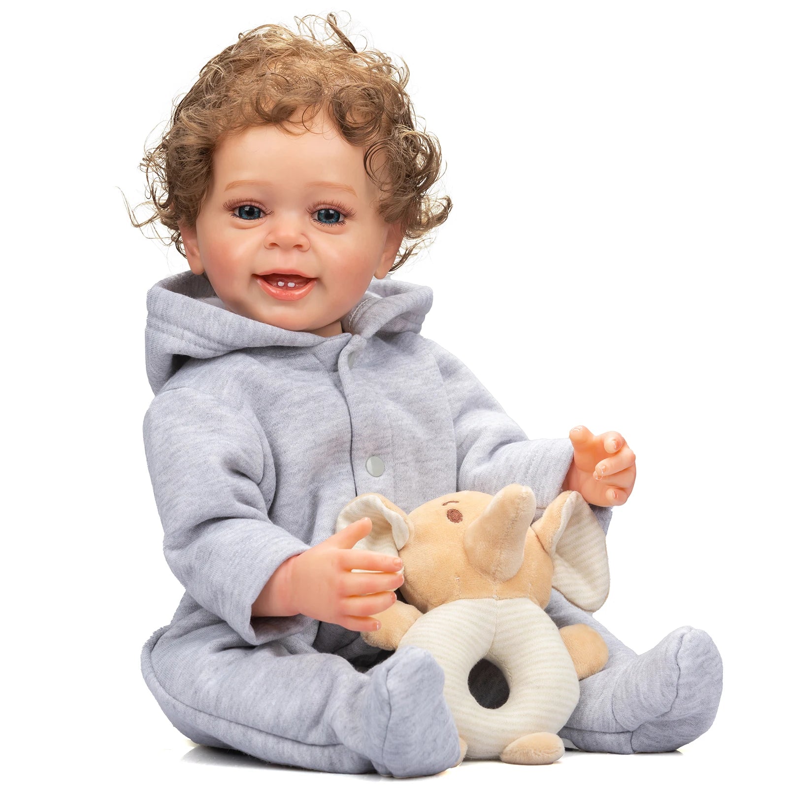 Finished Painted Bebe Reborn Doll 55 CM Full Body Soft Silicone Real Touch Doll Children Toy Hand Painted Rooted Hair Kid Toy