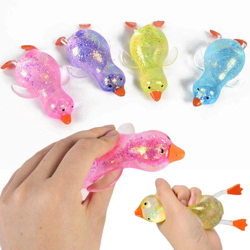 Cute Duck Squishy Toy Funny Fidget Cube Gifts Slow Rebound Sequins Squishy Ornament Soft Squishy Bunny Children's Day Gift
