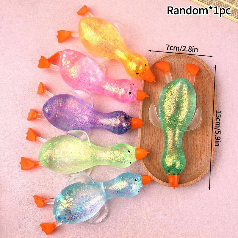 Cute Duck Squishy Toy Funny Fidget Cube Gifts Slow Rebound Sequins Squishy Ornament Soft Squishy Bunny Children's Day Gift