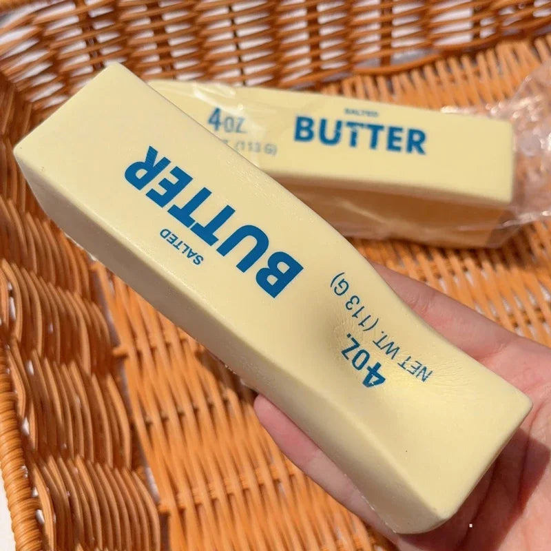 Squishy Elastic Butter Stick Fidget Toy Cheese Shape Stress Relief Game Funny Decompression Prank Squeeze Toy for Anxiety Relief