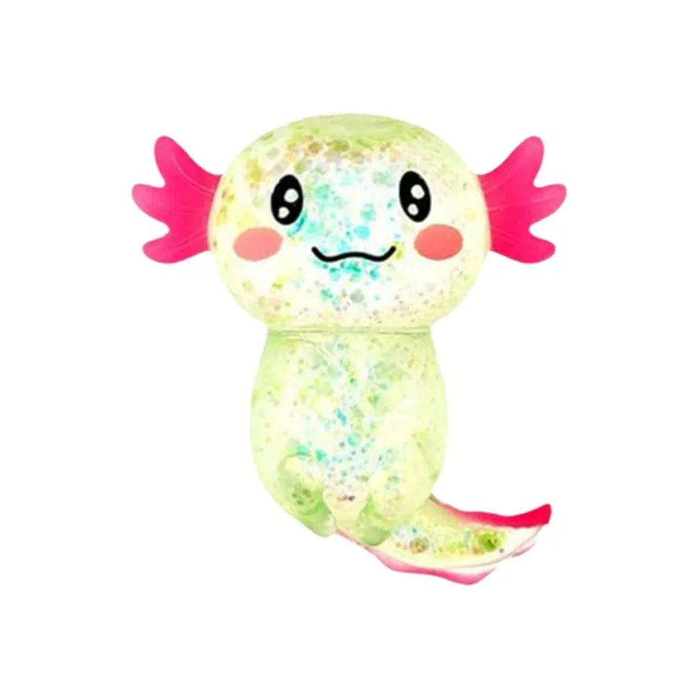 Glitter Squishy Stress Glitter Soothing Texture Sugar Filled Axolotl Squishy Cute Shape Squishy Fidget Stress Ball
