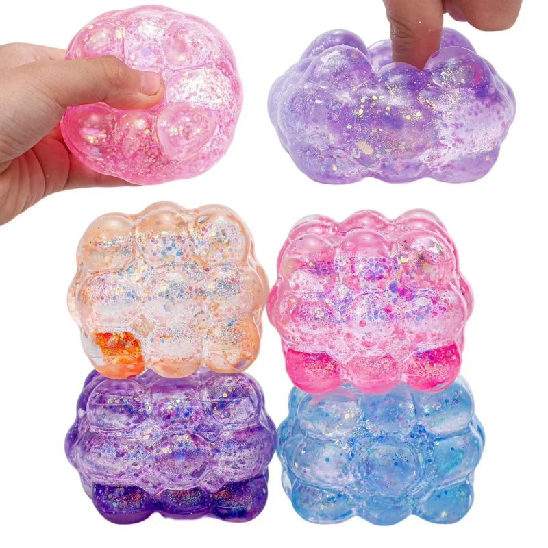 Squishy Shining Brightly Cube Maltose Squeeze Toy Stress Relief Squishy Slow Rise Squishy Sensory Colored Stress Ball Party Gift