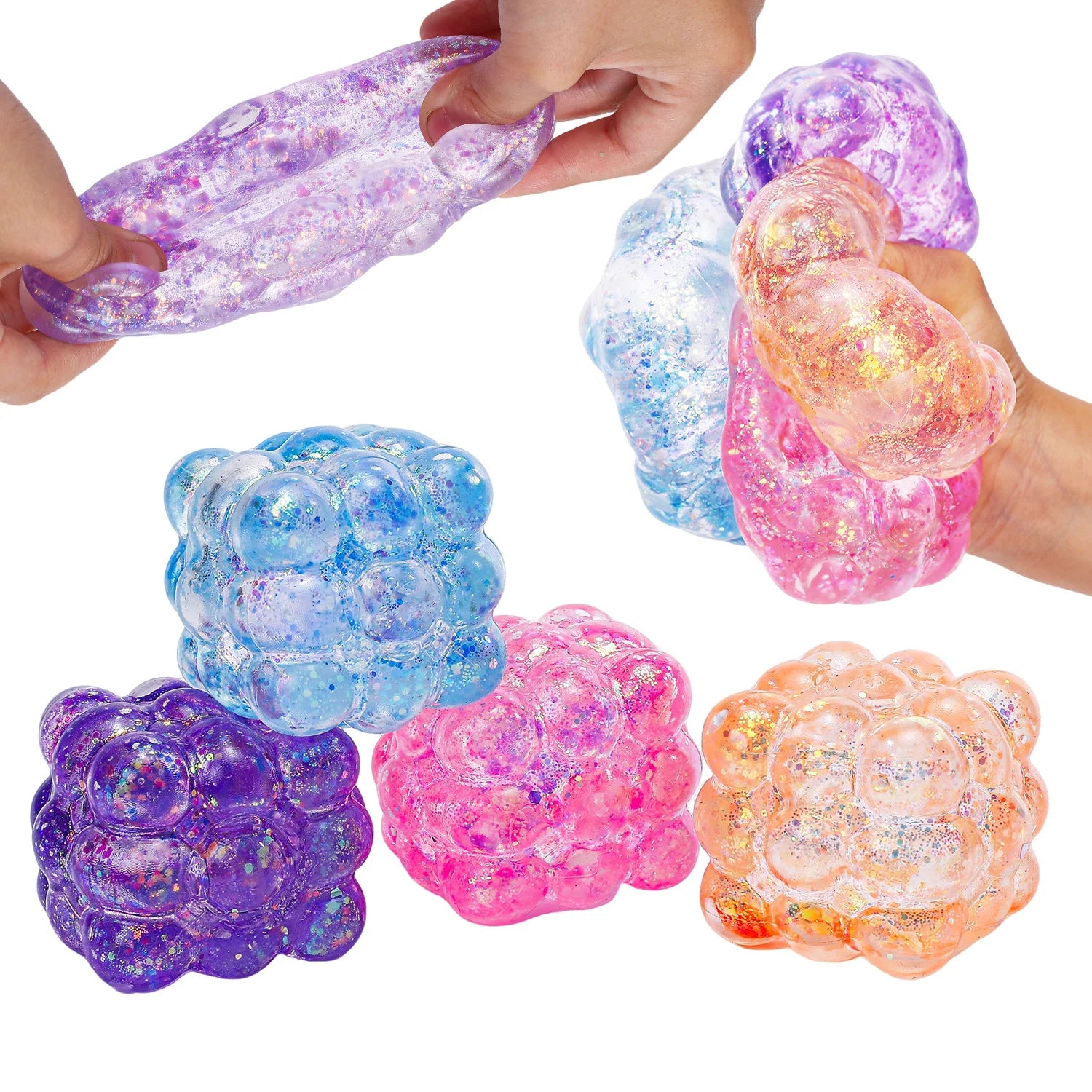 Squishy Shining Brightly Cube Maltose Squeeze Toy Stress Relief Squishy Slow Rise Squishy Sensory Colored Stress Ball Party Gift