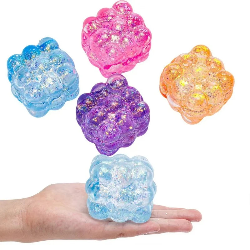 Squishy Shining Brightly Cube Maltose Squeeze Toy Stress Relief Squishy Slow Rise Squishy Sensory Colored Stress Ball Party Gift
