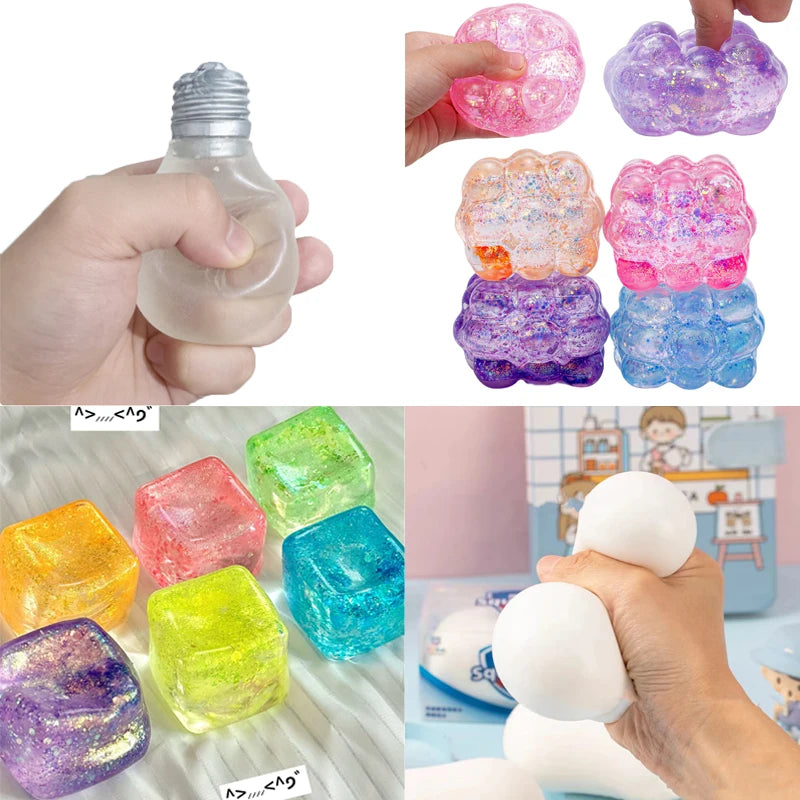 Squishy Shining Brightly Cube Maltose Squeeze Toy Stress Relief Squishy Slow Rise Squishy Sensory Colored Stress Ball Party Gift