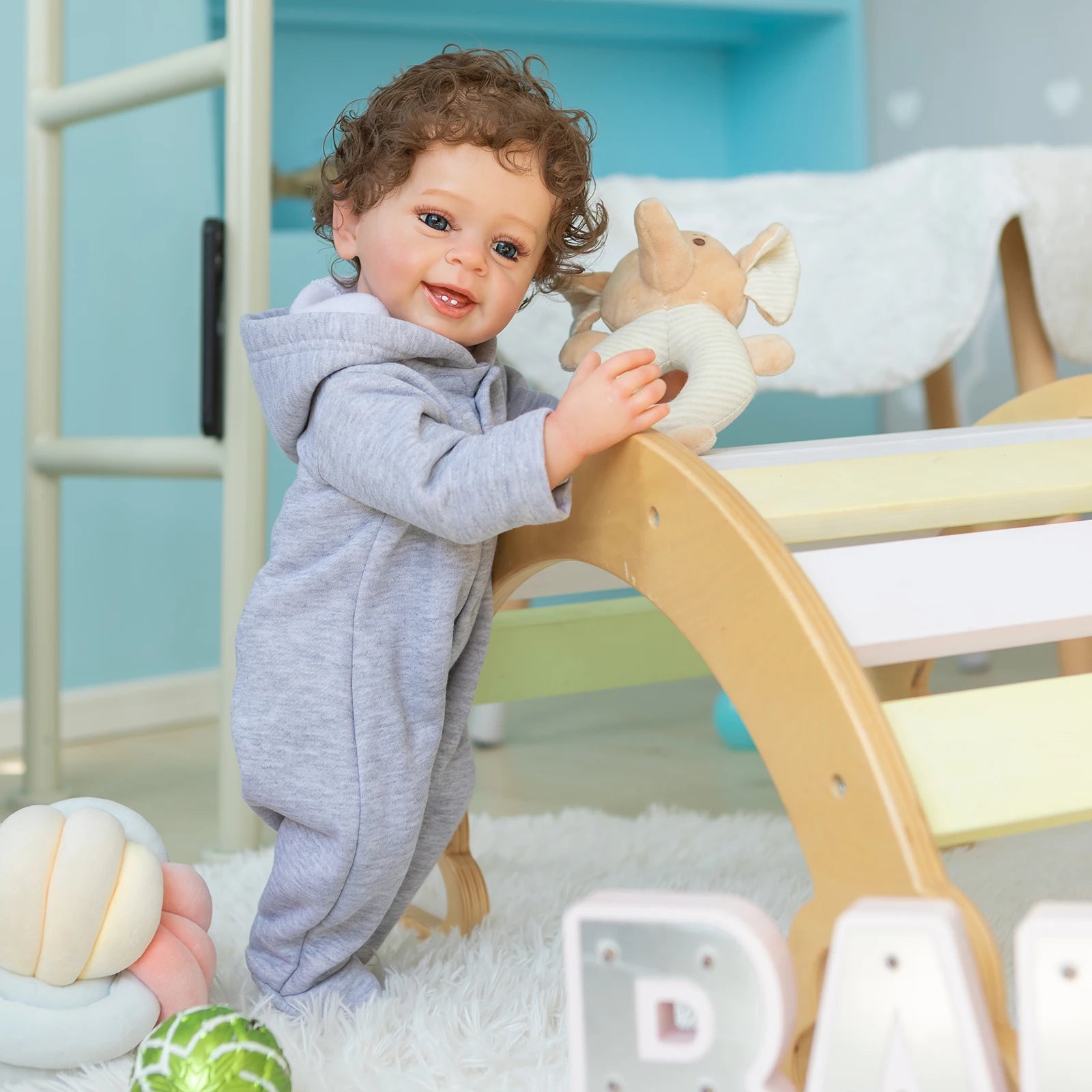 Finished Painted Bebe Reborn Doll 55 CM Full Body Soft Silicone Real Touch Doll Children Toy Hand Painted Rooted Hair Kid Toy