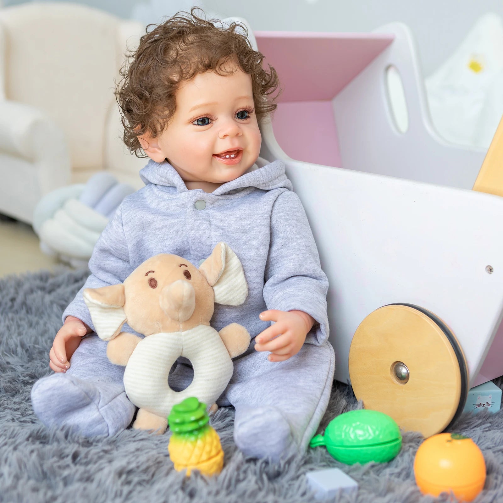 Finished Painted Bebe Reborn Doll 55 CM Full Body Soft Silicone Real Touch Doll Children Toy Hand Painted Rooted Hair Kid Toy