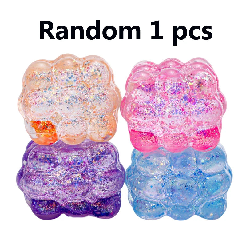 Squishy Shining Brightly Cube Maltose Squeeze Toy Stress Relief Squishy Slow Rise Squishy Sensory Colored Stress Ball Party Gift