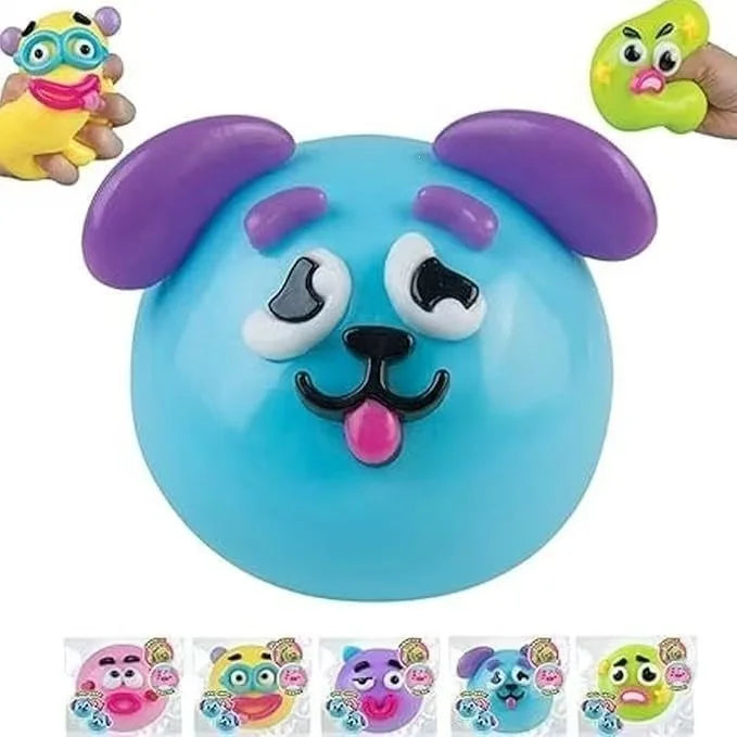 Smushers Squishy Funny Curiosities Dog Face Swap Squishy Toy, Soft Moldable Cute Slow Rise Squeeze Toy, Relaxing Sensory Gift