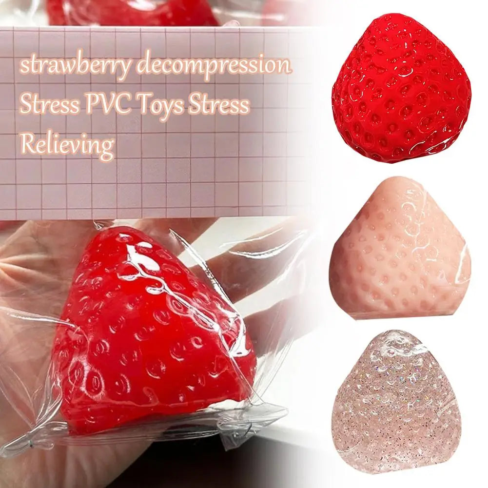 Handmade Strawberry Squishy Series,Squishy Strawberry Fidget Toy for Stress Relief,Fidget Toys for Anxiety&Relaxation