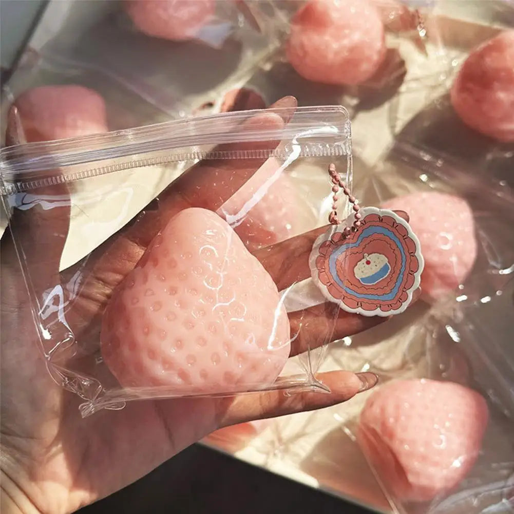 Handmade Strawberry Squishy Series,Squishy Strawberry Fidget Toy for Stress Relief,Fidget Toys for Anxiety&Relaxation