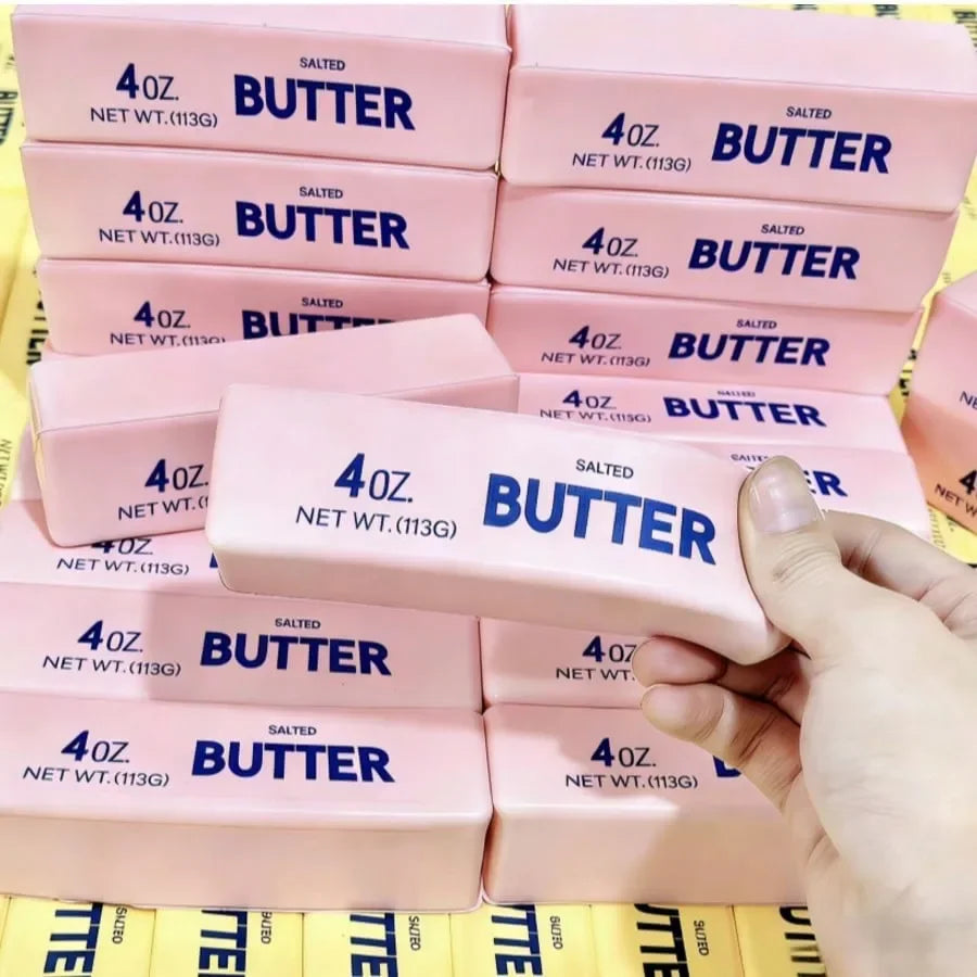 Squishy Elastic Butter Stick Fidget Toy Cheese Shape Stress Relief Game Funny Decompression Prank Squeeze Toy for Anxiety Relief