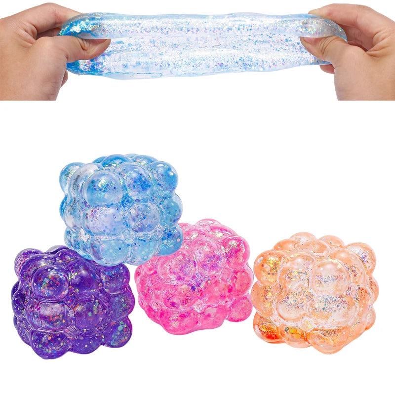 Squishy Shining Brightly Cube Maltose Squeeze Toy Stress Relief Squishy Slow Rise Squishy Sensory Colored Stress Ball Party Gift
